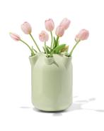 HEMA Tulpenvaas 15x21cm keramiek groot groen, Verzenden, Nieuw