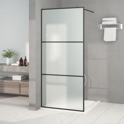 vidaXL Inloopdouchewand 90x195 cm mat ESG-glas zwart, Doe-het-zelf en Verbouw, Sanitair, Nieuw, Verzenden