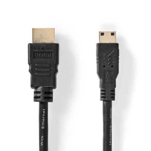 Mini HDMI - HDMI Kabel - 4K 30Hz - Verguld - 5 meter - Zwart, Audio, Tv en Foto, Audiokabels en Televisiekabels, Nieuw, Ophalen of Verzenden