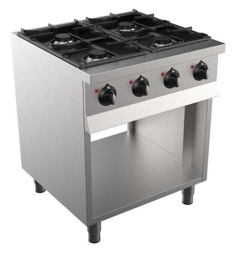 Base 700 Gaskooktafel met onderkast | 4x 6,5kW pits | RVS, Zakelijke goederen, Horeca | Keukenapparatuur, Nieuw in verpakking