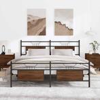 Modern Bruineiken Bedframe 160x200 met Lattenbodem en Opberg, Huis en Inrichting, Woonaccessoires | Overige, Verzenden, Nieuw