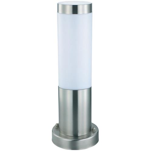 Tuin/Buitenlamp/Vloerlamp Rond Mat Chroom 32.5x7.6cm RVS, Tuin en Terras, Buitenverlichting, Led, 50 tot 250 watt, Nieuw, Rvs