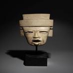 Teotihuacán, Mexico Schist Hoofd Beeldhouwkunst. 450 - 650