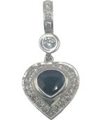 Hanger Witgoud Saffier - Diamant, Sieraden, Tassen en Uiterlijk, Antieke sieraden