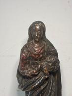Beeld, Maria met kind - 25.5 cm - Hout, Polychroom, Antiek en Kunst