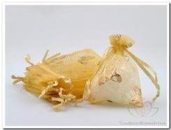 Cadeauzakje giftbag Organza Golden Butterfly Goud 7x9 cm, Huis en Inrichting, Woonaccessoires | Kunstplanten en Kunstbloemen, Nieuw