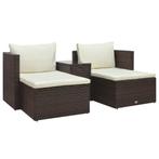 vidaXL 5-delige Loungeset met kussens poly rattan bruin, 5 zitplaatsen, Nieuw, Loungeset, Verzenden