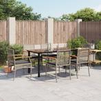vidaXL 7-delige Tuinset met kussens poly rattan grijs, Tuin en Terras, 6 zitplaatsen, Nieuw, Tuinset, Verzenden