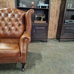 Chesterfield King Fauteuil - Cognac, Ophalen of Verzenden, Zo goed als nieuw, Leer, Chesterfield