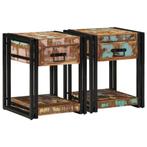 vidaXL Nachtkastjes 2 st 40x40x50 cm massief gerecycled hout, Huis en Inrichting, Verzenden, Nieuw, Hout