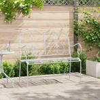 vidaXL Tuinbank met Sprankelend Ontwerp Wit 104 cm Staal, Tuin en Terras, Tuinbanken, Verzenden, Nieuw, Metaal