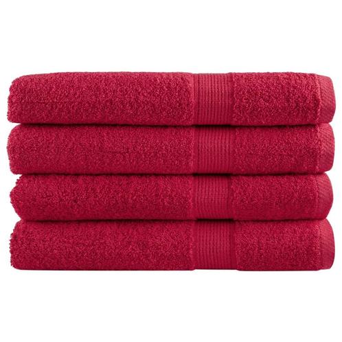 vidaXL Handdoeken SOLUND 4 st 600 g/m² 100x200 cm rood, Huis en Inrichting, Badkamer | Badtextiel en Accessoires, Rood, Nieuw