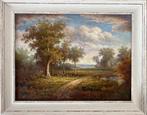 Britse school (XX) - A track in a countryside landscape, Antiek en Kunst, Kunst | Schilderijen | Klassiek