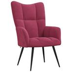 Luxe Relaxstoel Wijnrood Fluweel - Retourdeal!, Ophalen of Verzenden, Nieuw, Rood, Modern