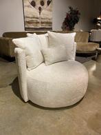 Voorraad deal! Lounge fauteuil Xabio in stof sheep wit, 100 tot 125 cm, Nieuw, Stof, 100 tot 125 cm