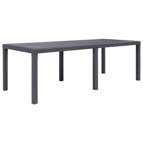 vidaXL Tuintafel 220x90x72 cm rattan-look kunststof bruin, Tuin en Terras, Tuintafels, Nieuw, Kunststof, Verzenden