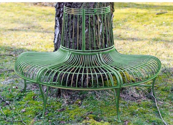 Tuinbank - Metaal - Boombank - Groene patina, Antiek en Kunst, Kunst | Designobjecten