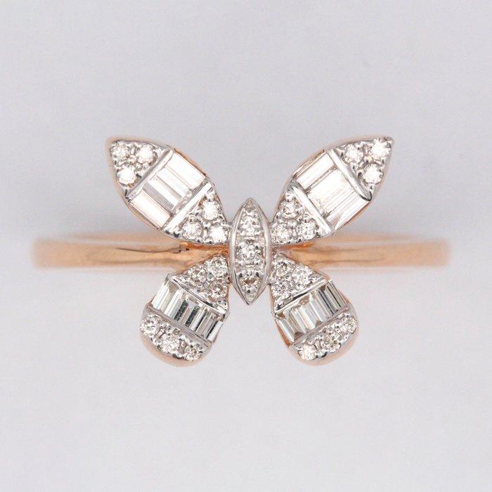 Ring - 18 karaat Roségoud - 0.36ct. tw. Diamant (Natuurlijk), Sieraden, Tassen en Uiterlijk, Ringen
