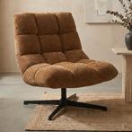 *WOONWINKEL* Draaistoel Met Vierkant Stiksel Honing, Verzenden, Nieuw, Stof