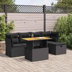 vidaXL 6-delige Loungeset met kussens poly rattan acacia, Tuin en Terras, Tuinsets en Loungesets, Verzenden, Nieuw, Rotan, Loungeset
