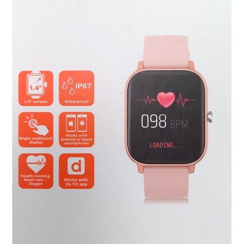 Smartwatch roze met goudaccenten - chique - waterdicht, Sieraden, Tassen en Uiterlijk, Smartwatches, Verzenden