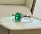 Ring - 18 karaat Witgoud Smaragd - Diamant, Sieraden, Tassen en Uiterlijk, Ringen, Nieuw