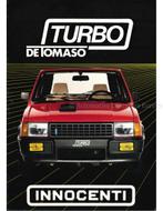 1986 INNOCENTI DE TOMASO TURBO BROCHURE FRANS (ZWITSERLAND), Nieuw, Author