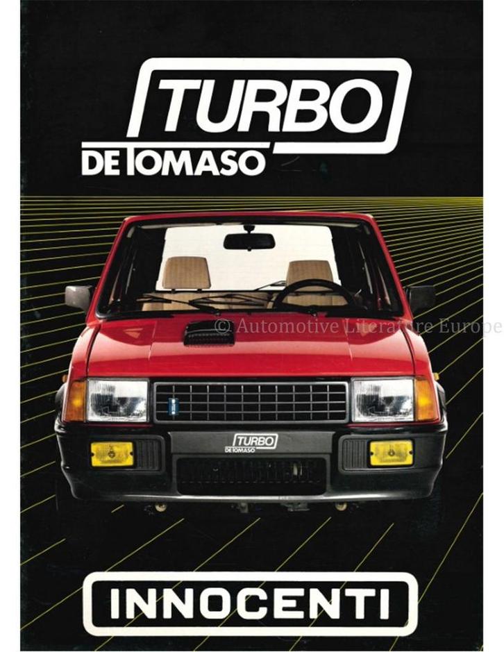 1986 INNOCENTI DE TOMASO TURBO BROCHURE FRANS (ZWITSERLAND), Boeken, Auto's | Folders en Tijdschriften