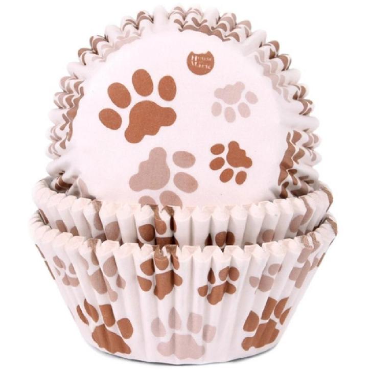 Cupcake Vormpjes HoM Pootafdruk Bruin 50x33mm. 48st., Hobby en Vrije tijd, Taarten en Cupcakes maken, Nieuw, Verzenden
