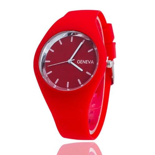 Jelly Horloge Unisex - Kwarts Uurwerk Silicoon Bandje Rood, Sieraden, Tassen en Uiterlijk, Smartwatches, Nieuw, Verzenden