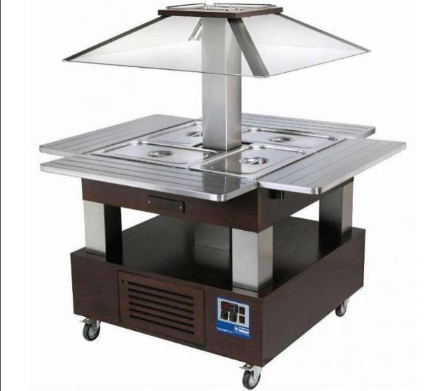 Bain Marie Eiland Buffet 4 x 1/1 GN Wenge | Warmhoud, Zakelijke goederen, Horeca | Keukenapparatuur, Verzenden