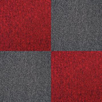 40 x Tapijttegels - Kleur: Zwart en Rood - 50x50cm 10m2 - beschikbaar voor biedingen