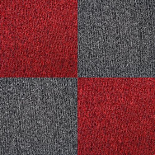 40 x Tapijttegels - Kleur: Zwart en Rood - 50x50cm 10m2 -, Huis en Inrichting, Stoffering | Tapijten en Kleden, Verzenden