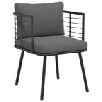 vidaXL Tuinstoel met kussens poly rattan zwart, Tuin en Terras, Tuinstoelen, Verzenden, Nieuw, Rotan