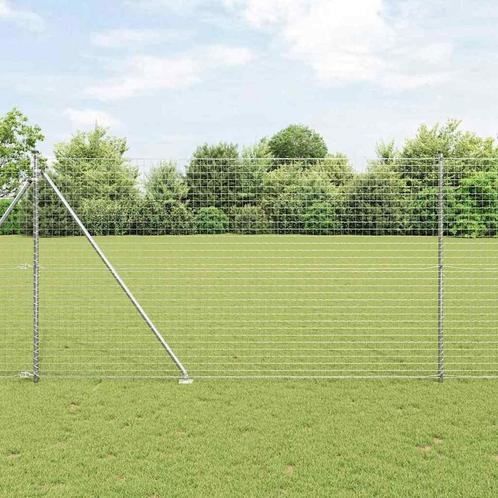 vidaXL Hekpalen 7 pcs Zilver Ø32mm 170 cm Gegalvaniseerd, Tuin en Terras, Palen, Balken en Planken, Nieuw, Verzenden