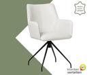 Leren draaibare eetkamerstoel Wave - Toledo Purewhite (wit), 60 tot 90 cm, Nieuw, Leer, Ophalen of Verzenden