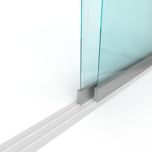Schuifloket op maat - 2 panelen, 2 sporen - Gehard glas 6 mm, Doe-het-zelf en Verbouw, Kozijnen en Schuifpuien, Nieuw, Ophalen of Verzenden
