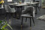 Elegante stoel PARIS groen fluweel decoratief quilten en, Huis en Inrichting, Stoelen, Ophalen of Verzenden, Nieuw