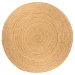 vidaXL Tapijt rond 240 cm gevlochten jute, Verzenden, Nieuw, Beige