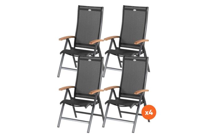 Set van 4 - Hartman Salvatore verstelbare stoel - Teak, Tuin en Terras, Tuinsets en Loungesets, Nieuw, Overige materialen, Verzenden