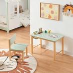 Kindertafel met kinderstoel Skjåk naturel en mint [en.casa], Verzenden, Nieuw