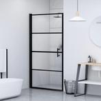 vidaXL Douchedeur halfmat 91x195 cm gehard glas zwart, Doe-het-zelf en Verbouw, Sanitair, Verzenden, Nieuw