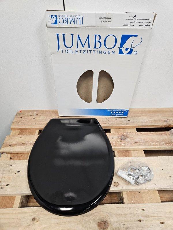 Jumbo Toiletzitting 44 x 37 cm glans zwart, Doe-het-zelf en Verbouw, Sanitair, Toilet, Nieuw, Ophalen of Verzenden