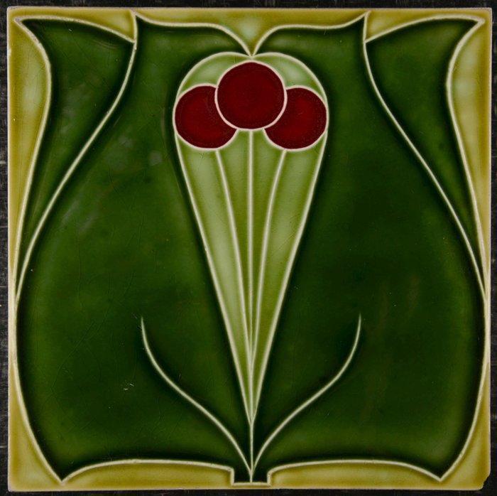 Jugendstil Tegel - Wessels Wandplattenfabrik - Art Nouveau, Antiek en Kunst, Antiek | Glas en Kristal
