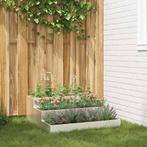vidaXL Tuin Bloempot Zilver 90 x 90 x 35 cm Roestvrij staal, Tuin en Terras, Bloembakken en Plantenbakken, Verzenden, Nieuw, Metaal