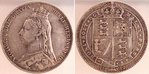 Großbrtitannien 1 Shilling Victoria 1892 Großbritannien,.., Postzegels en Munten, Munten | Europa | Niet-Euromunten, Verzenden