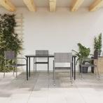 vidaXL 5-delige Tuinset poly rattan en staal grijs en zwart, 4 zitplaatsen, Nieuw, Tuinset, Verzenden