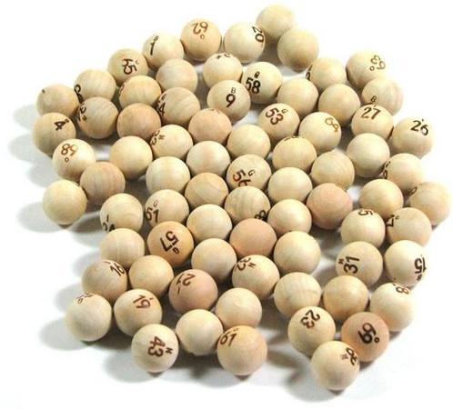 Bingoballen 75 stuks Hout | Engelhart - Spelonderdelen, Hobby en Vrije tijd, Gezelschapsspellen | Bordspellen, Nieuw, Verzenden