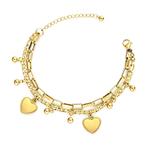 18K gold plated Stainless steel Hearts bracelet, Intensity, Verzenden