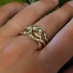 Gouden puzzel ring (gouden ring, geelgoud, damesring), Gebruikt, Overige kleuren, 19 tot 20, Ophalen of Verzenden